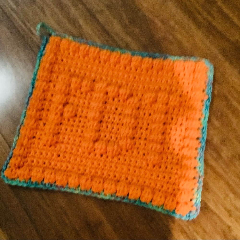 Handmade Orange “FDT” Potholder - Foxtrot, Delta, Tango
